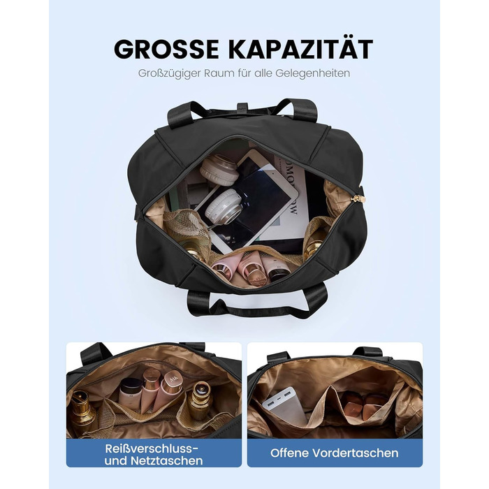 LOVEVOOK Сумка ручної поклажі Ryanair, 40x30x20 см, розширювана, для подорожей, зелена (чорна)