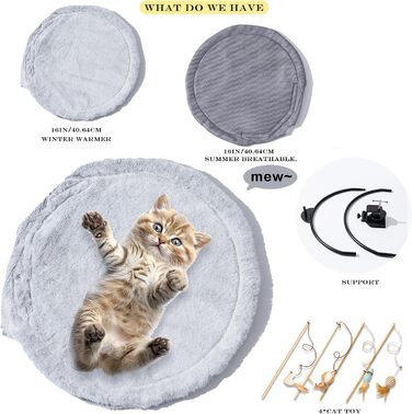 Кішка гамак ліжко кошик для сну, м'яке ліжко для котів та цуценят, 45x45 см, з ковдрою та іграшками, до 22 кг