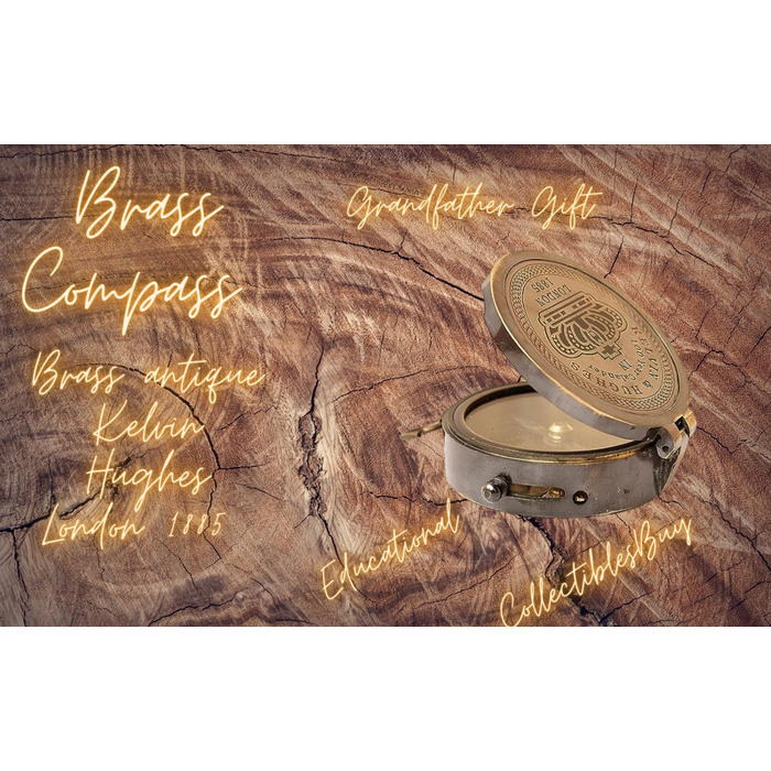 Royal Kelvin & Hughes Marine Direction Instrument - Vintage Brass Navigational Compass - Collectibles for Sale