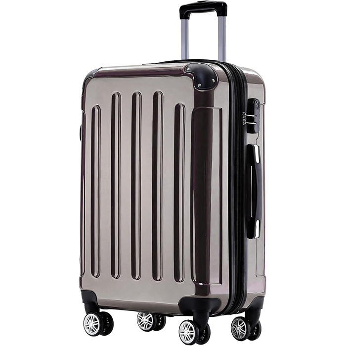 Чохол-валіза BEIBYE на 4 колесах, полікарбонат, 76 см, 110 л (Кофе)