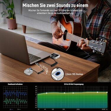 NEEWER Міні бездротове мікрофону, комплект 1RX+2TX+зарядний кейс, 150м радіус дії, для iPhone, iPad, Android, DJI, Insta360, PC, Mac