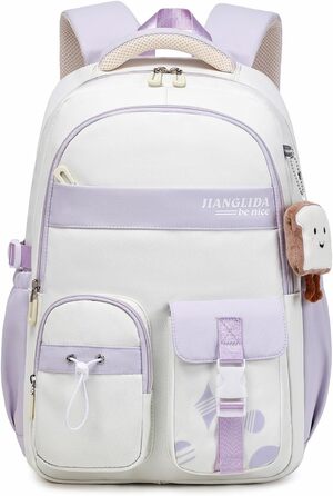 Дитячий рюкзак для дівчинки - водонепроникний, легкий, стильний, з великою місткістю, для 3-9 класу, фіолетовий, нейлон