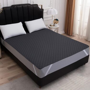Arcona Mattress Protector Waterproof, Breathable Waterproof Mattress Cover, Urine Protection Mattress Pad 180x200, Dark Grey Mattress Protector, Washable Incontinence Pad for Bed
