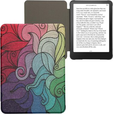 Чохол-книжка kwmobile для Amazon Kindle Paperwhite (2024)/Colorsoft - квітковий дизайн, магнітний замок, захисний чохол для електронного читача, синьо-червоно-білий, рожевий, блакитний, зелений