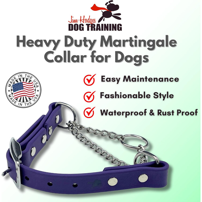 Нашийник для собак Artingale від JI HODGES, біотана, невеликий розмір (фіолетовий), професійна якість, не дає тягнути