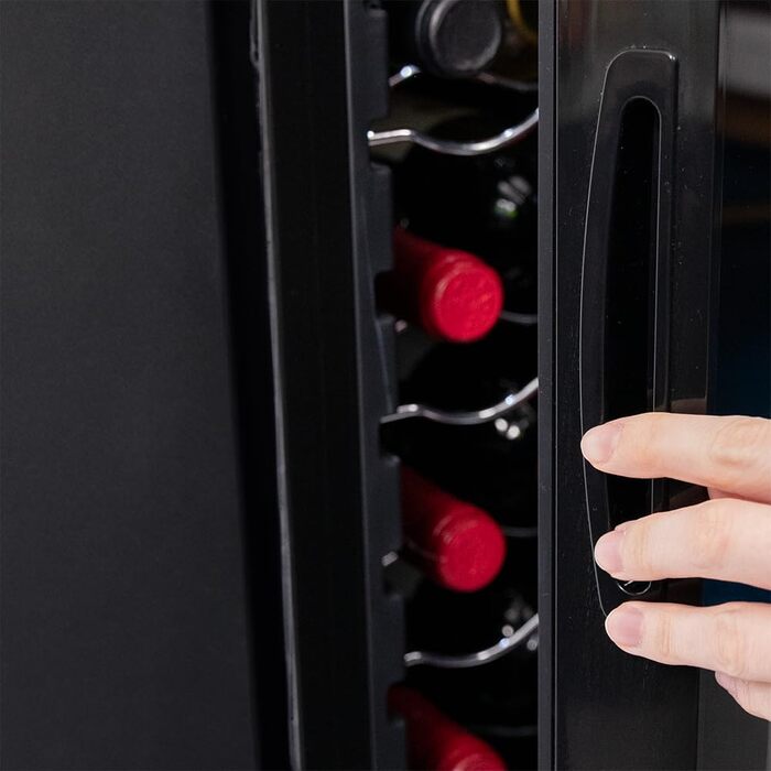 Cecotec Bolero Grandsommelier 34030 Stainless Steel Wine Refrigerator - 80L Compressor Cooler with Adjustable Temperature (5-18°C), Touch Control, LED Interior (34 Bottles, Black)