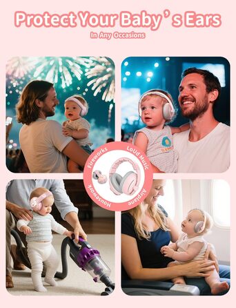 Навушники для дітей Baby Gehörschutz - 2-в-1, захист вух, зменшення шуму, регульоване наголов'я (Рожевий)