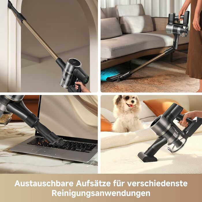 Mova S5 Sense: Бездротовий акумуляторний пилосос з тривалою роботою до 97 хвилин, для килимів, твердих підлог та шерсті тварин. Тиха, самостійна, з антизаплутуванням.