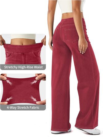 Джинси жіночі LaiEr широкі, з високою талією, прямі, вільні, з ефектом потертості та градієнтом 