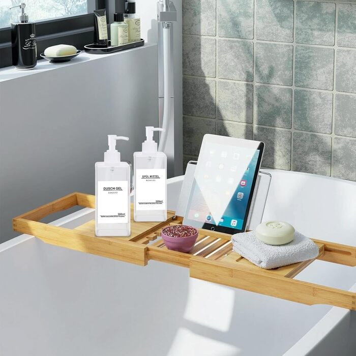 Набір дозаторів для мила Roselee (4 шт.), 300 мл, прозорі, для кухні та ванної кімнати