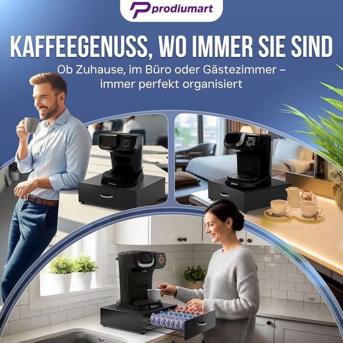 Тримач для капсул Tassimo Prodiumart - елегантний диспенсер на 64 капсули (чорний)