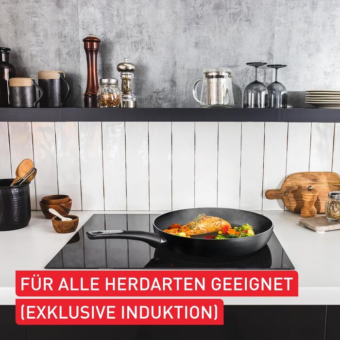 Сковорода Tefal Hard Titanium Essential Wok 28 см, антипригарна, з індикатором нагріву, виготовлено у Франції
