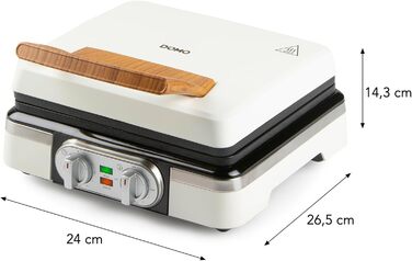 Вафельниця DOMO DO9280W для приготування бельгійських вафель - біла