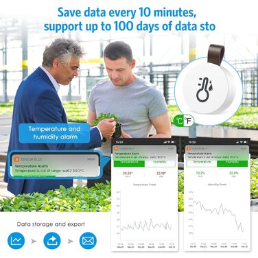Brifit Bluetooth Thermometer Hygrometer, Digital Thermometer Hygrometer with APP & Data Storage, Temperature Humidity Sensor for Home, Office, Greenhouse, Wine Cellar, 3 Pack