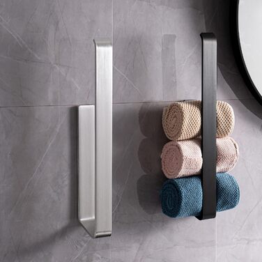 Тримач для рушників JS без свердління, сріблястий, 40 см