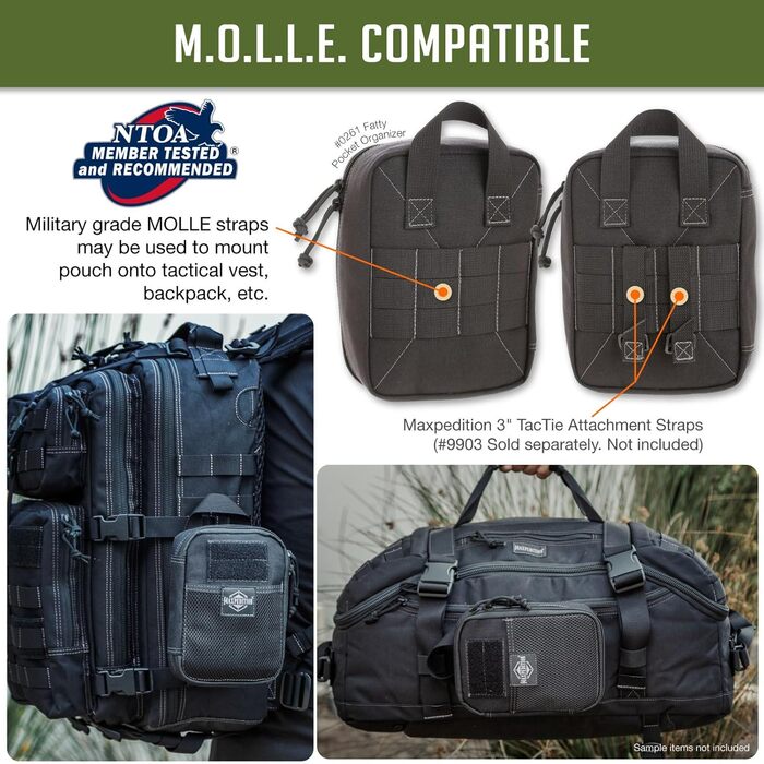 Органайзер Maxpedition Fatty Pocket, чорний, 20 см — кишенькова тактична сумка для спорядження