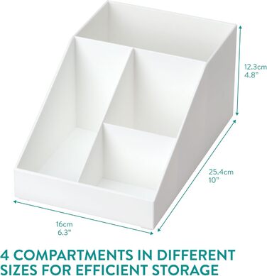 Navaris Coffee Dispenser Organizer - Accessory Storage - Coffee Bar for sugar, milk, napkins, pods - Coffee Station with 7 compartments (4 compartments, White)