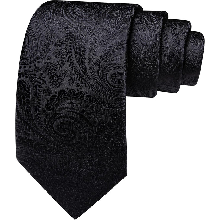 Чоловічий краватковий комплект Barry.Wang: однотонний павільоновий сліп з кишеньковим хустинкою, чорний