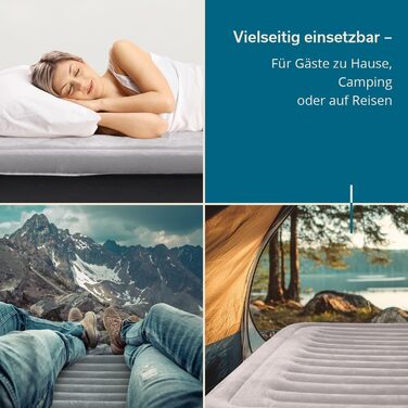 Надувна матрац Skandika Sveja для 2 осіб з самонадувною системою та насосом, 204 x 151 x 43 см, до 300 кг, з сумкою, для кемпінгу