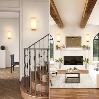 Настінний світильник Gleonlux з дерева, вінтажний стиль, E14, тканинний, для дому, індустріальний, для сходищ, вітальні, спальні, коридору, квадратний (10x12x25)