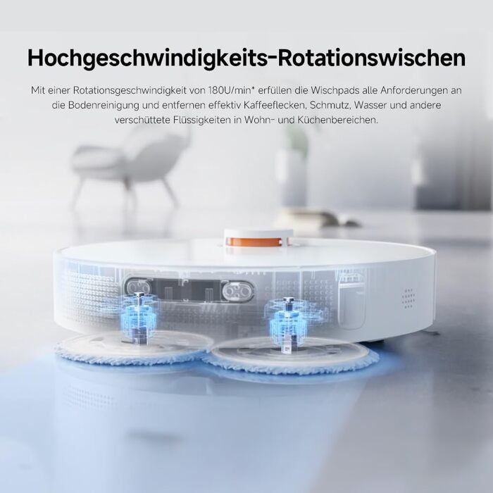 Робот-пилосос Xiaomi Robot Vacuum X20+ з функцією вологого прибирання, потужність всмоктування 6000 Па, підйомні швабри