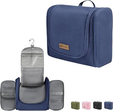 Чоловіча та жіноча косметичка для подорожей, водонепроникна, з гачком для підвішування, компактна, органайзер для косметики (Блакитна)