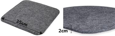 Набір із 4 фетрових подушок для стільців Sunnypillow 35x35 см, квадратні, сірої, для стільців і лавок, для дому та вулиці