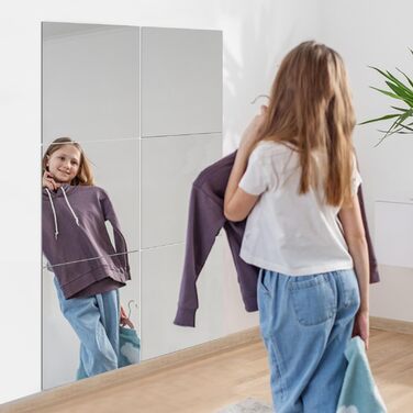 6 шт. дзеркал самоклеючих, 30 x 40 см, гнучкі акрилові дзеркала для стін, шаф, ванної кімнати