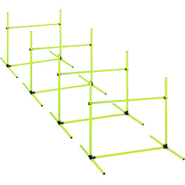Набір для аджиліті собак 4-TLG, тренування з доріжками, регульована висота, з сумкою, PVC, зелений