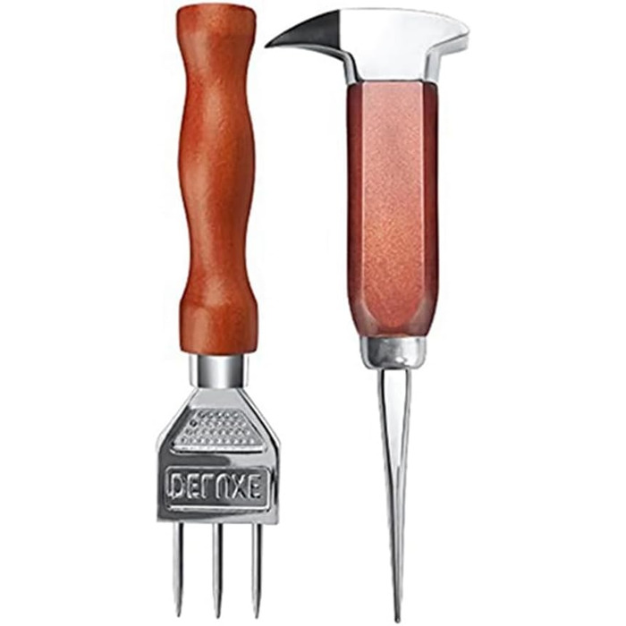 Ice Pick Set with Wooden Handle - Perfect for Bars and Bartenders - Ice Crusher and Tongs Kit - Best Carving Tool for Cocktails and Drinks