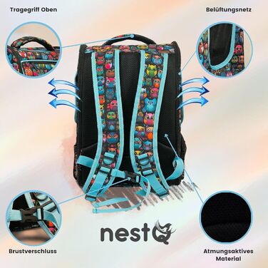 Рюкзак для собак та котів до 5 кг, ергономічний, з вентиляцією, для подорожей (Блакитні Сови)