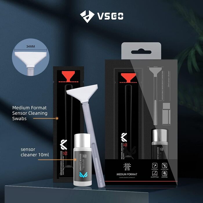 Набір для чищення матриці VSGO VS-S04E для камер (CCD/CMOS) 34мм + рідина 10мл