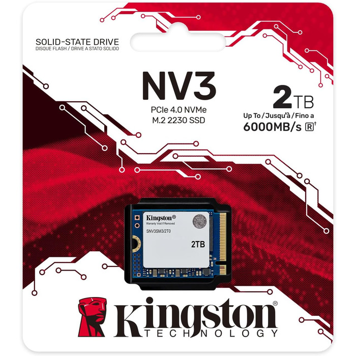 SSD Kingston NV3 NVMe PCIe 4.0 M.2 2TB (SNV3S/1000G) – внутрішній накопичувач
