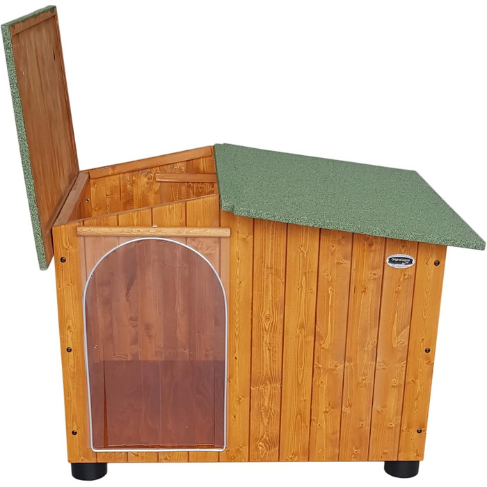 Будка для собак Legno Oasi з термозавісою (119x90x87 см) - для німецької доги, з масивного дерева, Made in Italy