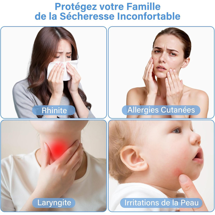 Ультразвуковий зволожувач повітря Mini для спальні з нічним світлом, 2 режими, тиха робота, автовимкнення, для дитячої, офісу, рослин (білий)