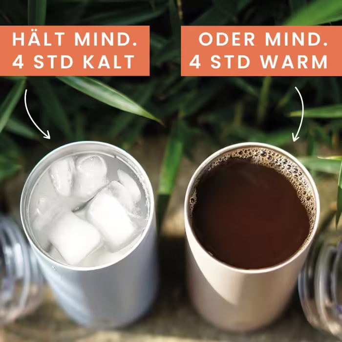Thermo tumbler 350 or 470ml | Coffee to go cup 100% leak-proof | Keeps warm for at least 4 hours | Coffee to go cup made of recycled stainless steel (Black, 473 ml)