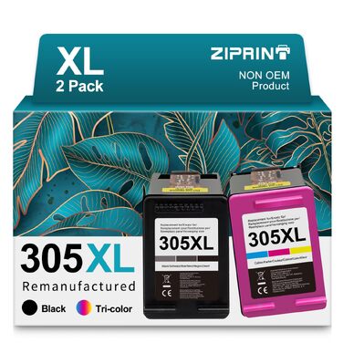 Комплект картриджів ZIPRINT 305 XL (чорний та кольоровий) для принтерів HP DeskJet 2700, 2710, 2720, Plus 4100, 4110, 4120, 4130, Envy 6000, 6010, 6020, 6030, 6032, Pro 6400, 6420, 2 шт.