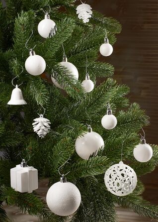 Набір прикрас для ялинки BRUBAKER 101 шт. з верхівкою, кремово-білий, для ялинки