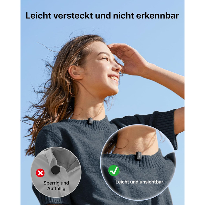 BOYA MINI 2: Бездротовий мікрофон-лавал'єр для iPhone, Android, Vlogging, YouTube, інтерв'ю (Space Silver)