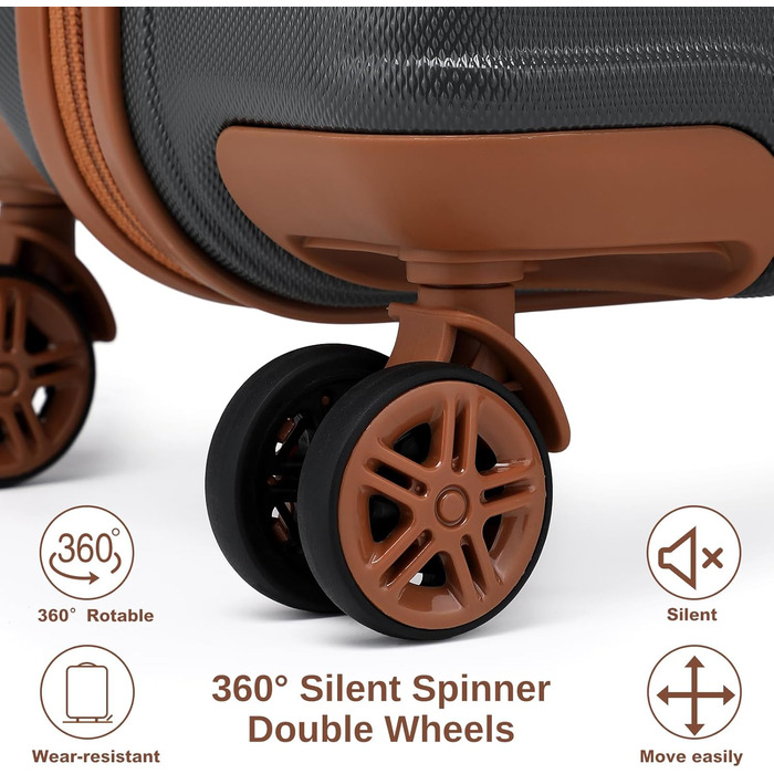 Набір валіз KONO 4 в 1: ручна валіза 55 см, косметичка, сумка для ручної поклажі, кульшова сумка (кремовий білий)