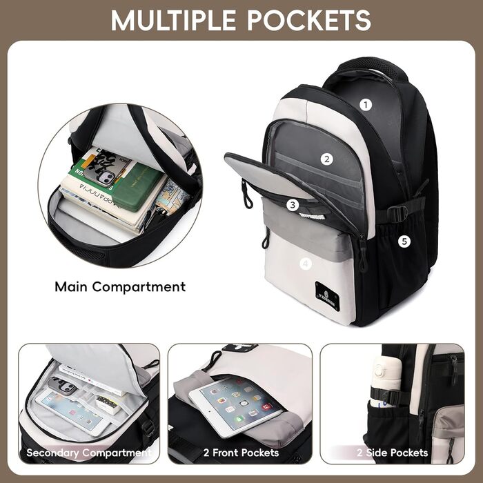 Шкільний рюкзак для підлітків, хлопчиків, 2025. Водовідштовхуючий рюкзак для старшої школи, гімназії. Підходить для ноутбука 15.6