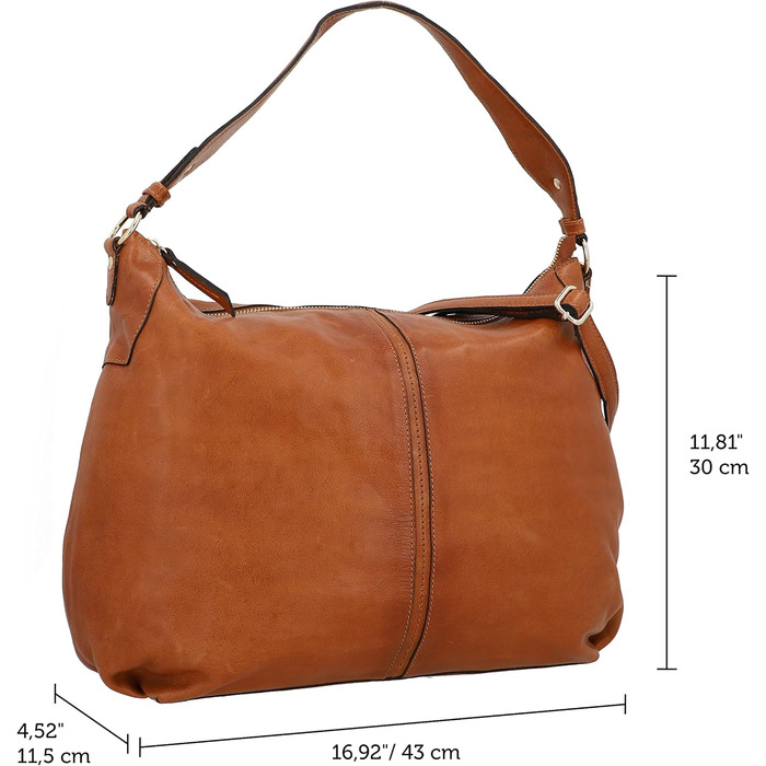 Сумка Gusti Shopper Leder Hannah - жіноча шкіряна сумка-шопер, крос-боді, коричнева