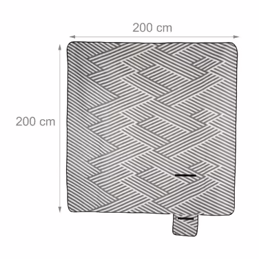 Relaxdays Striped Gray and White Picnic Blanket