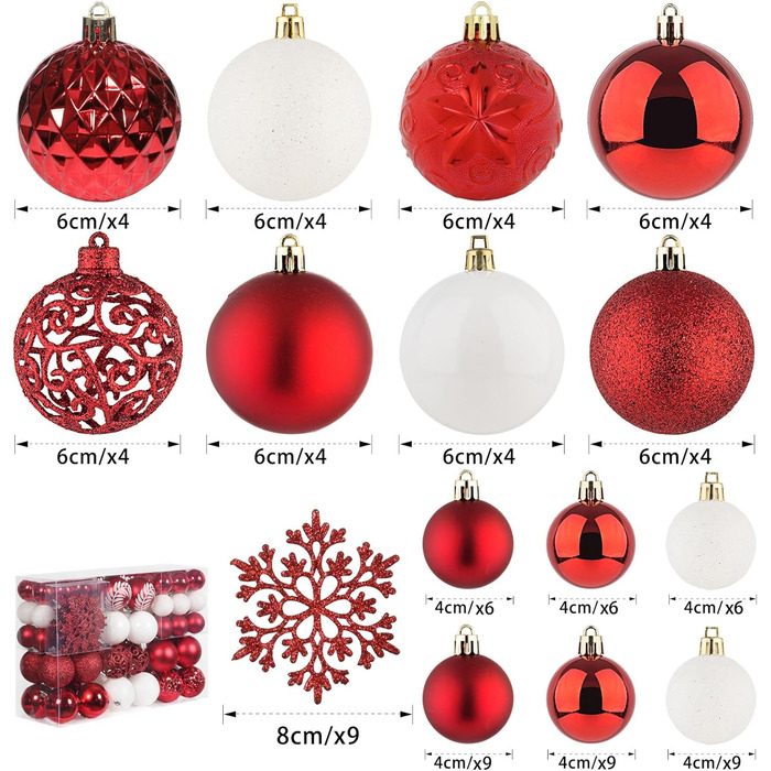 Набір прикрас на ялинку SY CRAFT 86 шт. - кульки, сніжинки, подарункові пакети (золотий)