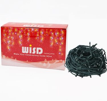 LED гірлянда WISD 13м, 200 LED, рожево-біла. Диммування, 12 режимів, таймер, EU штекер. Декор для ялинки, балкона, кімнати, саду.