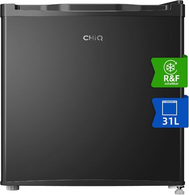 CHIQ Міні-холодильник для бару 46 л, чорний, 49.6 x 47.4 x 44.7 см, енергоспоживання 80 кВт/рік, тихий (39 дБ), 12 років гарантія на компресор