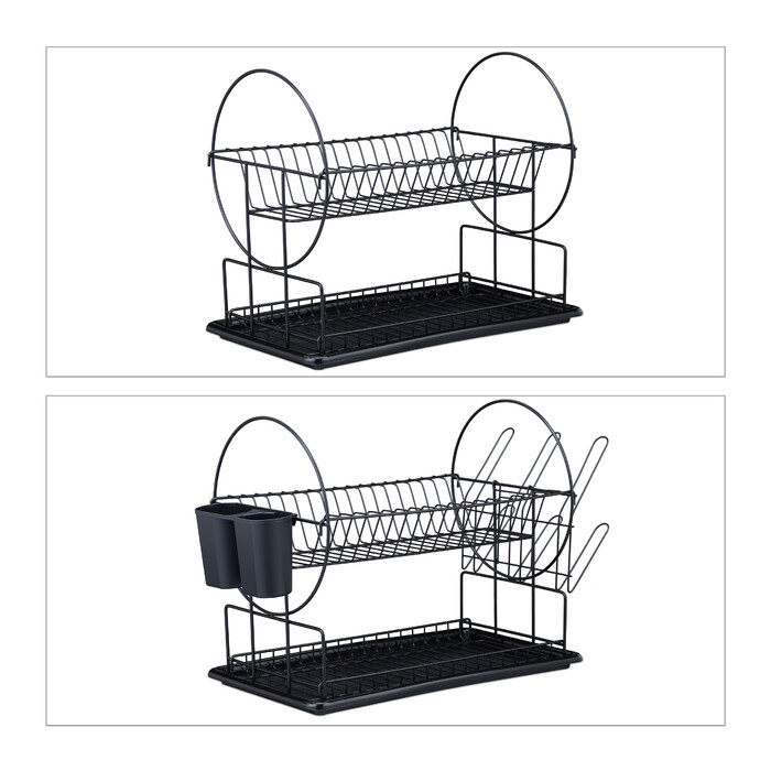 Relaxdays 2-Tier Dish Drying Rack