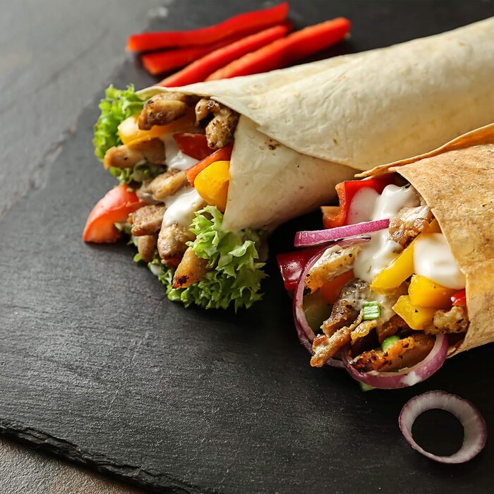 Relaxdays 24 x Slate Plates, 26 x 16 cm, for Serving & Labeling, Buffet, Serving Slate Rectangular, Anthracite