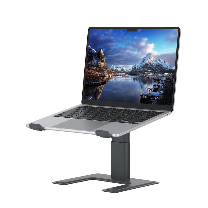 Підставка для ноутбука ALASHI, регульована висота, ергономічна, металева, чорна (C-Gray), 10-15.6 дюймів
