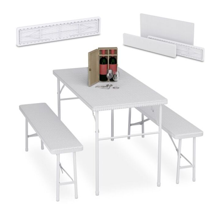 Relaxdays 3-piece folding beer garden set